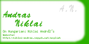 andras niklai business card